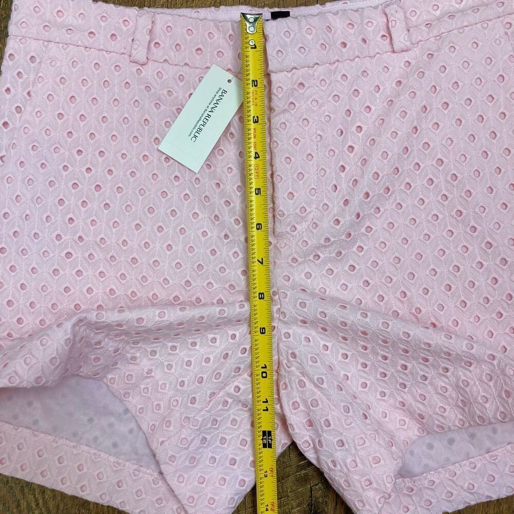 Banana Republic Marshmallow Bubblegum Light Pink Cotton‎ Eyelet Shorts Women’s 4 - Picture 8 of 9